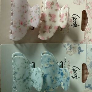 LoveShackFancy x Goody 2ct Floral Hair Claw Clips - Pink and Blue